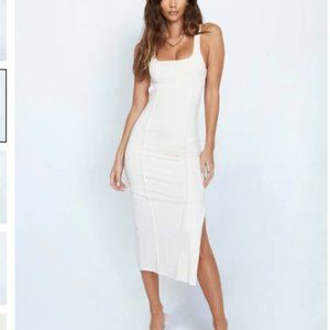 Princess Polly ALYA MIDI DRESS OFF WHITE
